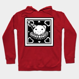 Love Ferret In White - Black Outlined Version Hoodie